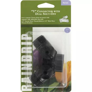 raindrip-3-4-in-female-hose-thread-x-3-4-in-male-hose-thread-y-hose-connector-r6 Raindrip 3-4 In. Female Hose Thread x 3-4 In. Male Hose Thread Y Hose Connector R616CT 702737
